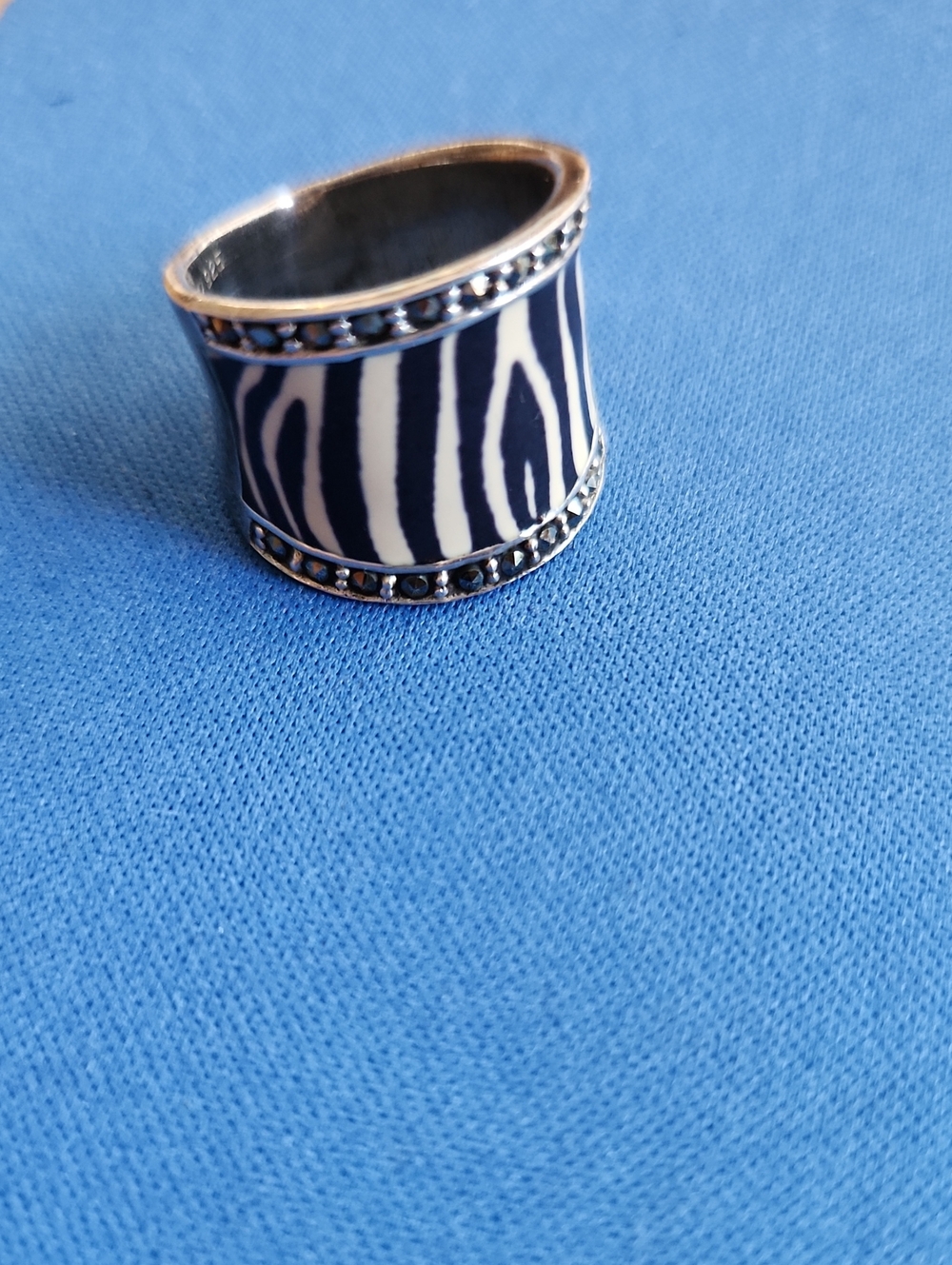 Sterling Silver and Marcasite With Enamel